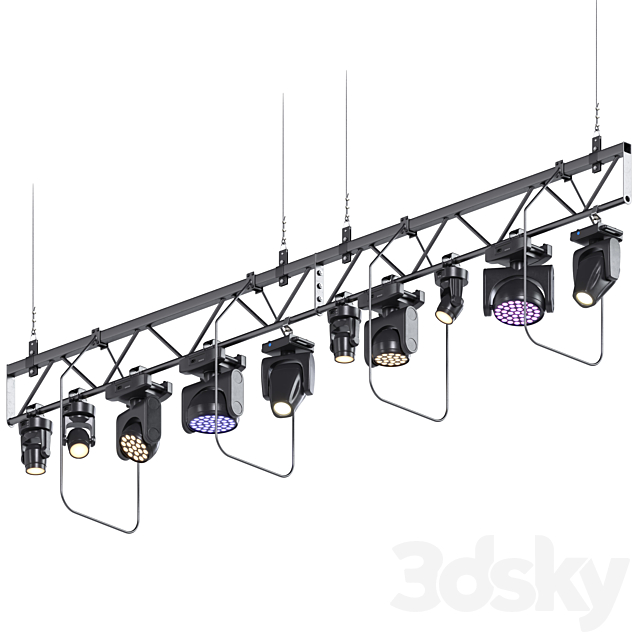 Soffit theater farm with lighting equipment 3ds Max - thumbnail 2