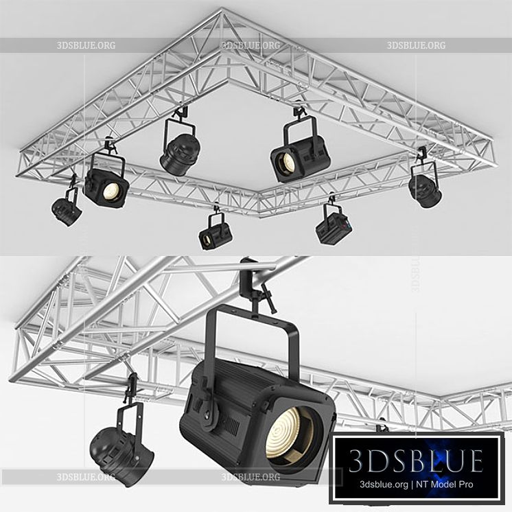 Stage light assembly 3DS Max - thumbnail 3