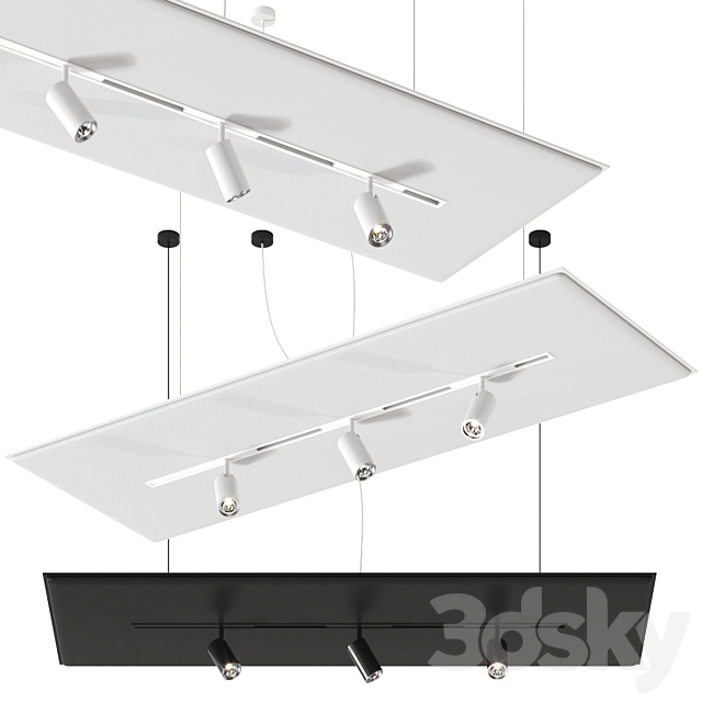 T system Track by Caimi Brevetti Pendant lamp 3DSMax File - thumbnail 1