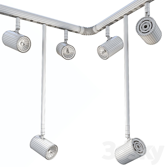 Track system of LED lamps model TRACK from comic MARKSLOJD Sweden. 3DS Max Model - thumbnail 2