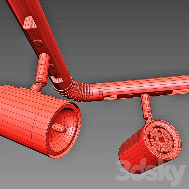 Track system of LED lamps model TRACK from comic MARKSLOJD Sweden. 3DS Max Model - thumbnail 3