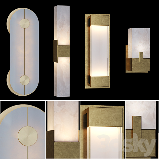 4 Bath Wall Sconse 3DS Max Model - thumbnail 2