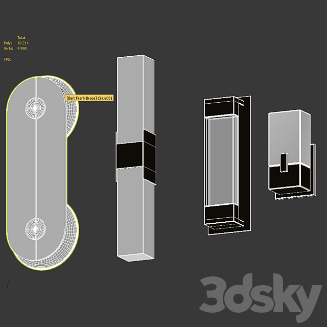 4 Bath Wall Sconse 3DS Max Model - thumbnail 5