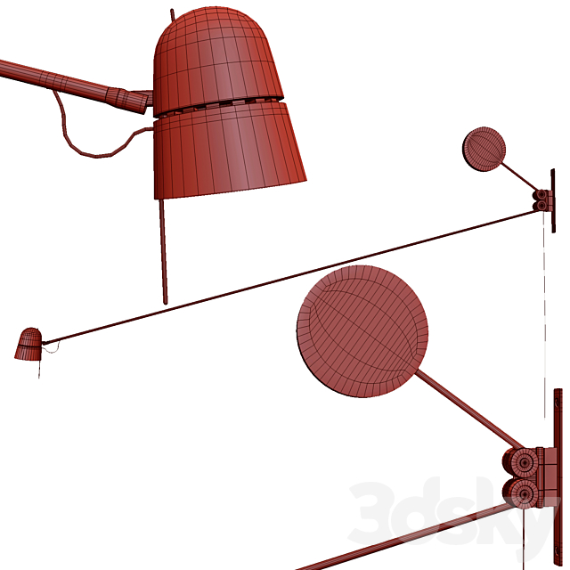 A set of wall lights. LUCEPLAN COUNTERBALANCE. Flos 265 3DS Max Model - thumbnail 4