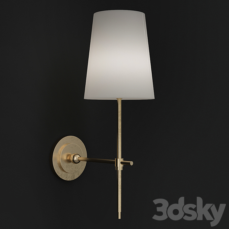 Adams Wall Sconce with Linen Shade 3DS Max - thumbnail 1