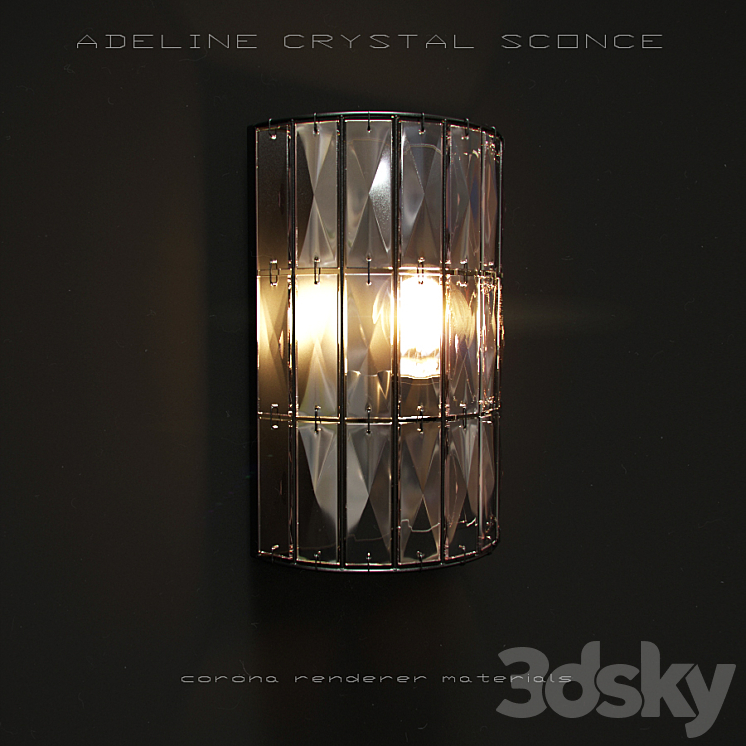 ADELINE CRYSTAL SCONCE 3DS Max - thumbnail 1