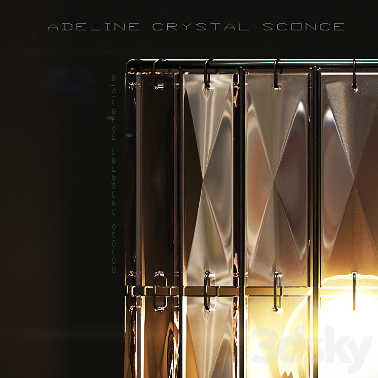 ADELINE CRYSTAL SCONCE 3DS Max - thumbnail 2