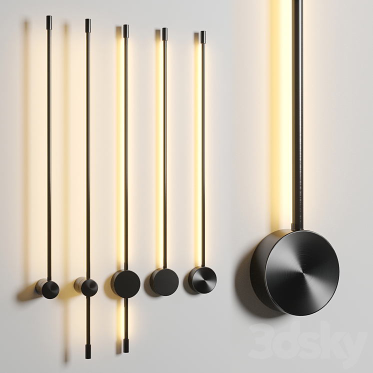 Aesir wall light & Lampatron ION & Sottile minimal wall light 3DS Max - thumbnail 1