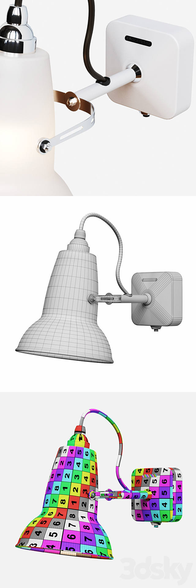 Anglepoise Original 1227 Mini Ceramic Wall Light 3DS Max Model - thumbnail 3