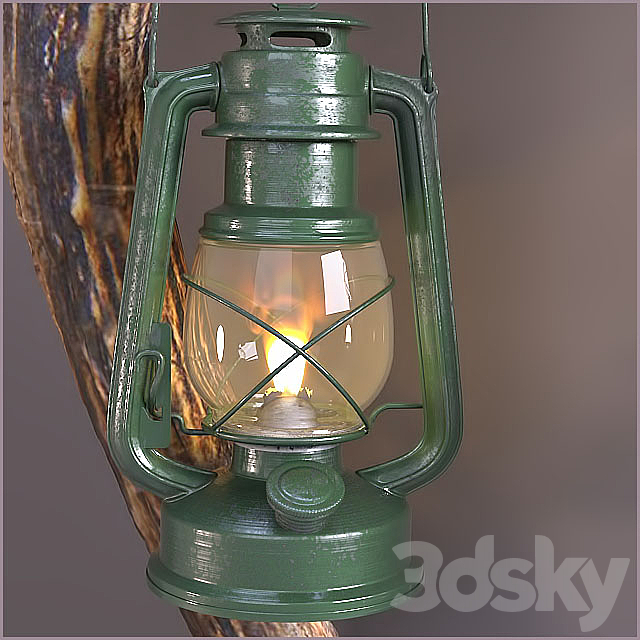 Antler oil lamp 3DS Max Model - thumbnail 3