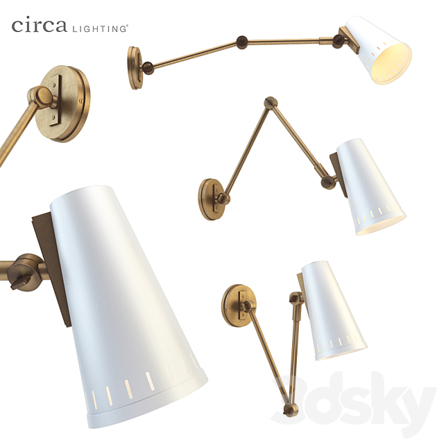 Antonio Adjustable Two Arm Wall Lamp 3ds Max - thumbnail 1