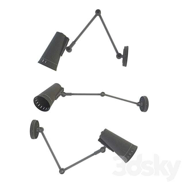 Antonio Adjustable Two Arm Wall Lamp 3ds Max - thumbnail 2