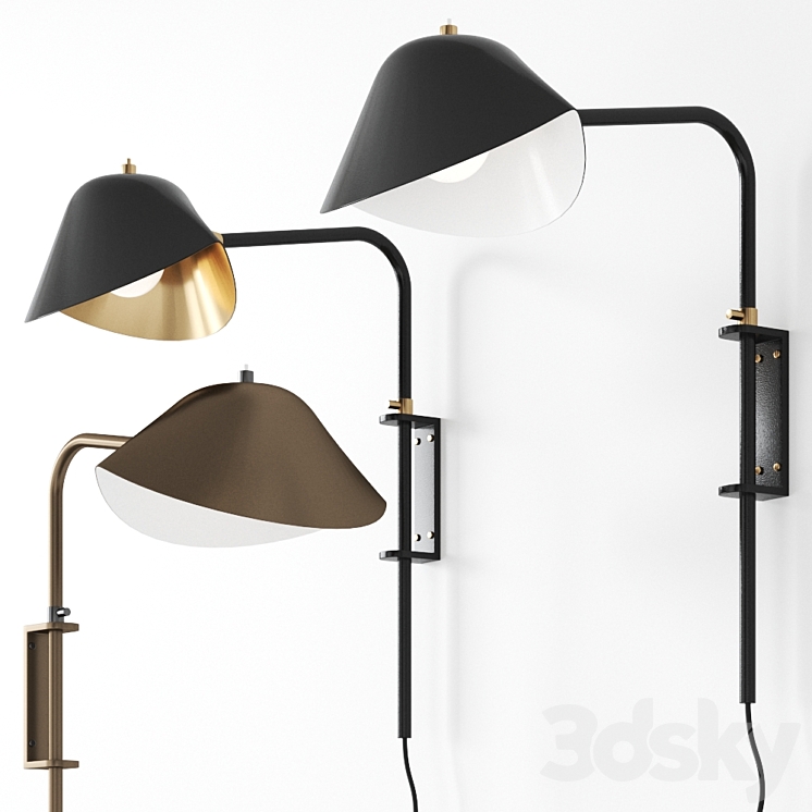 ANTONY By Serge Mouille Wall Lamp Sconce 3DS Max Model - thumbnail 1