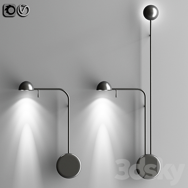 Art Deco LED Wall Lamps Bedside Wall Sconces 3ds Max - thumbnail 1