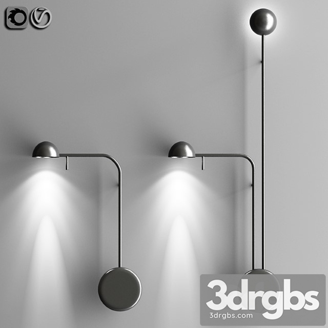 Art deco led wall lamps bedside wall sconces 3dsmax Download - thumbnail 1