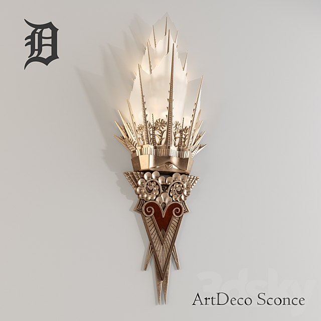 ArtDeco Sconce 3ds Max - thumbnail 1