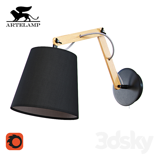 Arte Lamp A5700AP-1BK PINOCCIO sconce (wall lamp) 3DSMax File - thumbnail 1