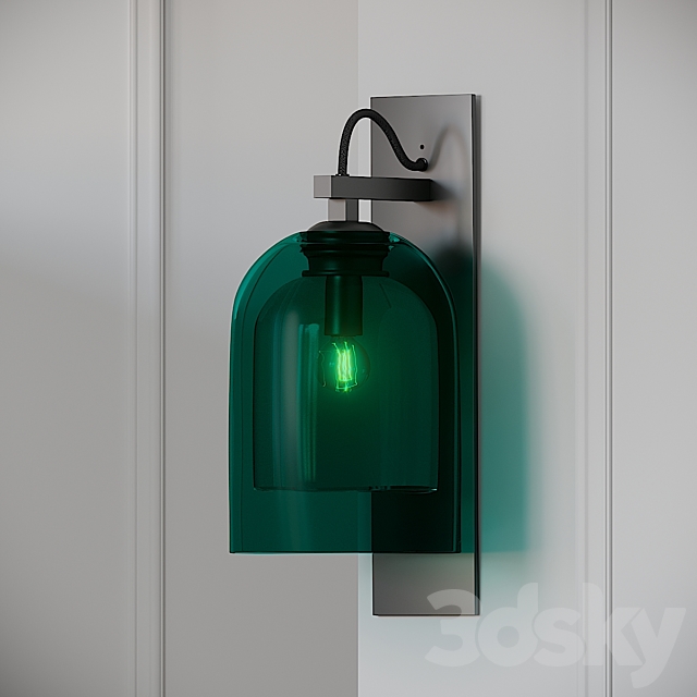 Articolo – Wall Sconce – Black – Brass – Emerald 3DS Max Model - thumbnail 2