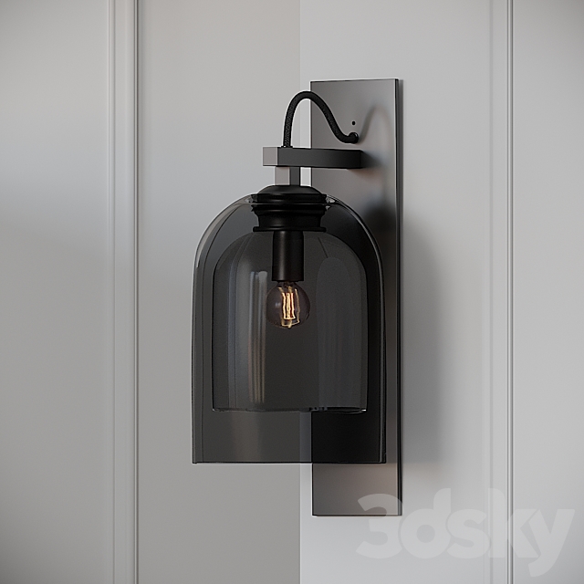 Articolo – Wall Sconce – Black – Brass – Emerald 3DS Max Model - thumbnail 3