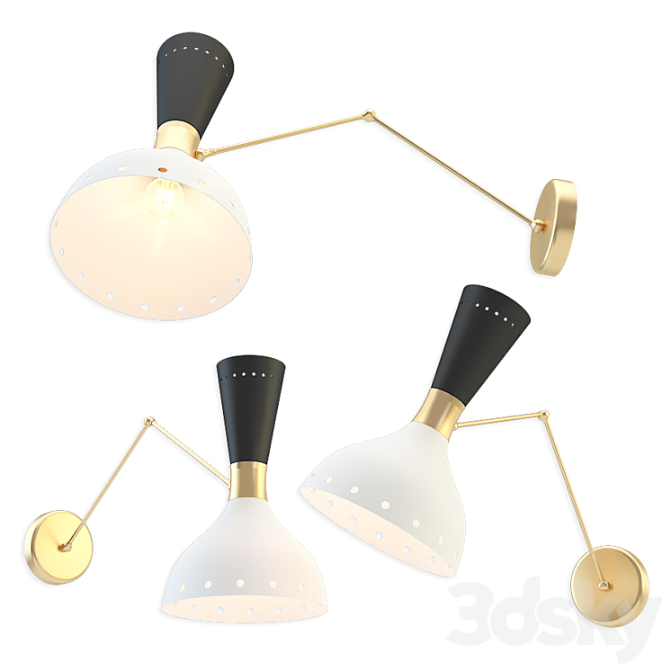 Articulated Sconce Mid-Century Modern 3DS Max Model - thumbnail 1