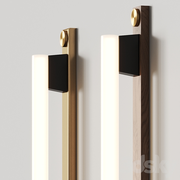 Asaf Weinbroom Linestra 110 Oak & Brass Wall Lamps 3DS Max - thumbnail 2