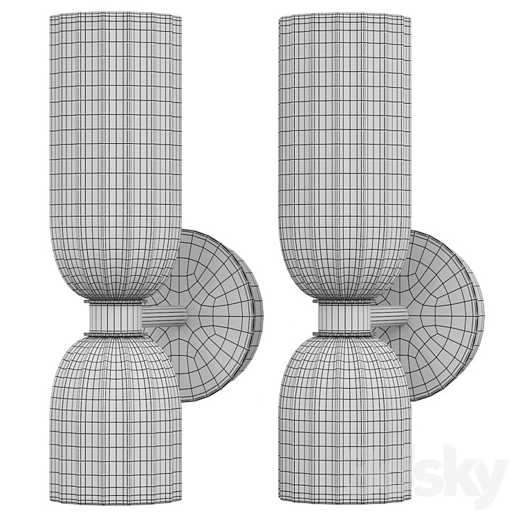 Asalea Double Bath Sconce Circa 3DS Max Model - thumbnail 2