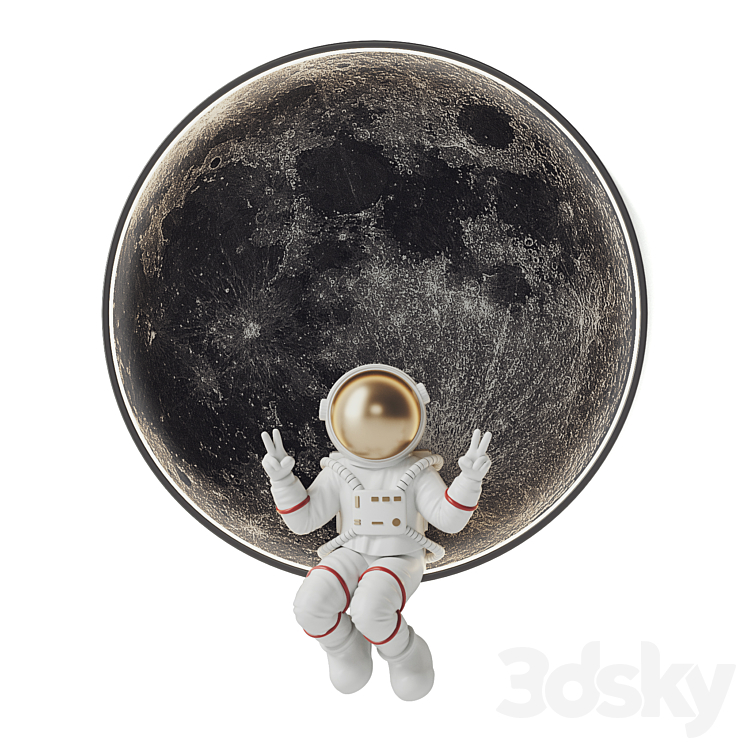 Astronaut Wall Light 3DS Max Model - thumbnail 1