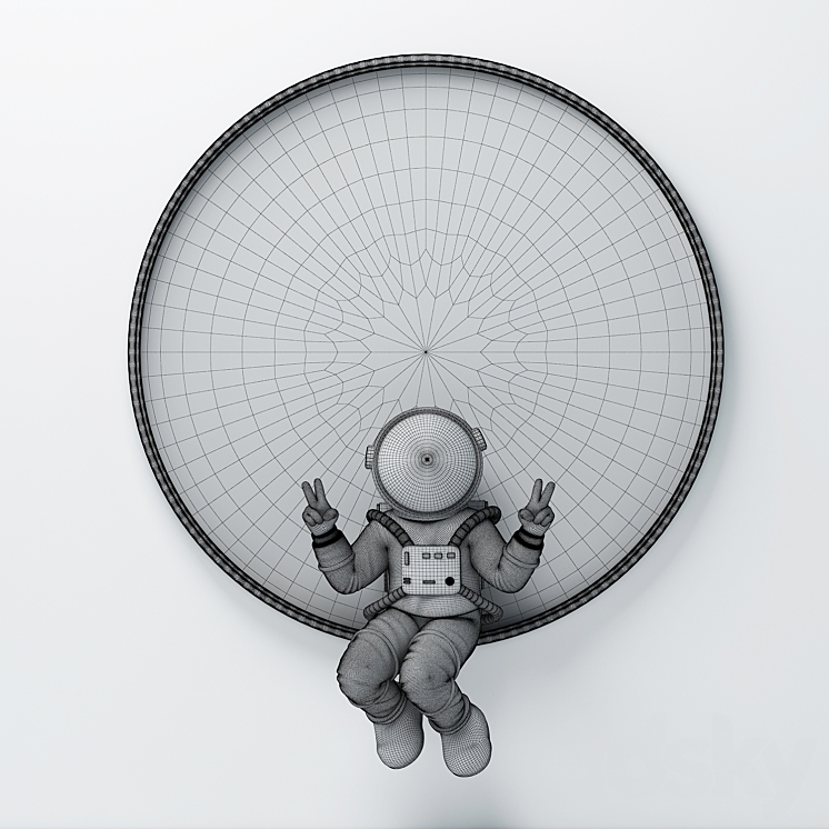 Astronaut Wall Light 3DS Max Model - thumbnail 2