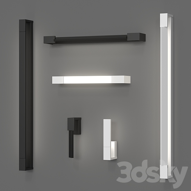 Azzardo Dali wall lamp set (6 sizes 2 colors) 3ds Max - thumbnail 1