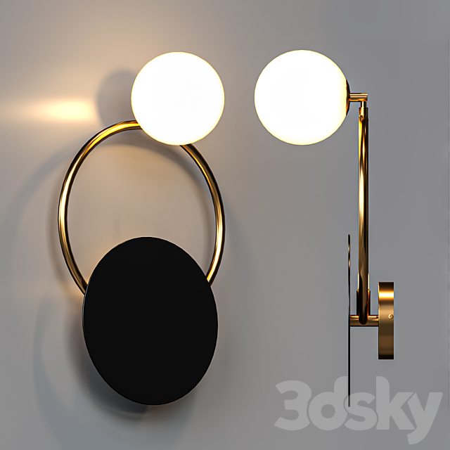 B4001 Sconce SUN ON THE RING A 3DS Max Model - thumbnail 2