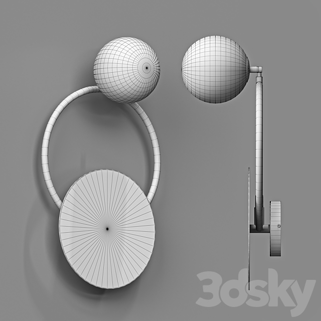 B4001 Sconce SUN ON THE RING A 3DS Max Model - thumbnail 3