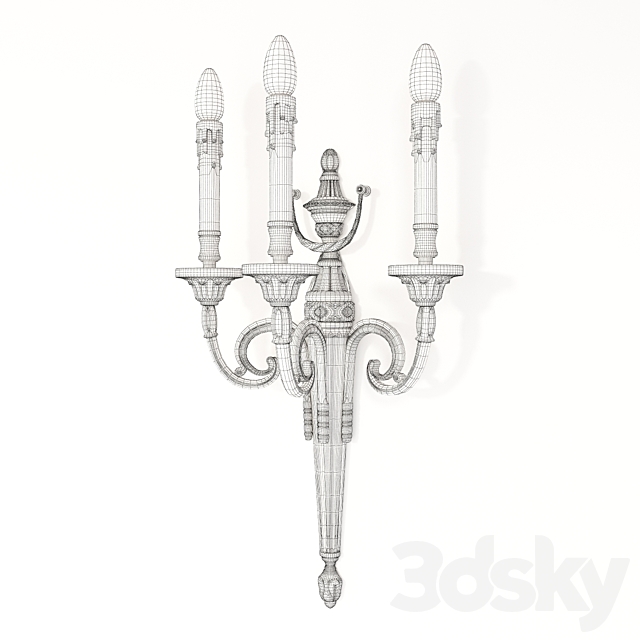 Badari Sconce 3DS Max Model - thumbnail 2