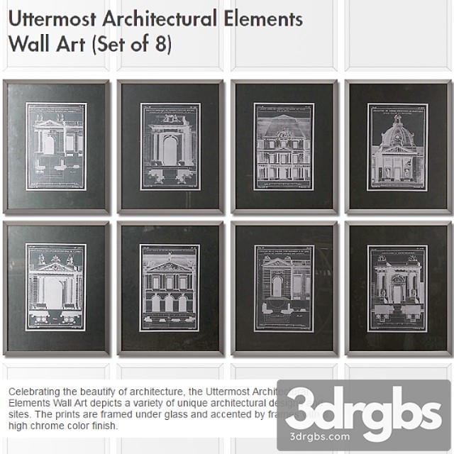 Baguette Uttermost Architectural Elements Wall Art Set Of 8 3dsmax Download - thumbnail 1