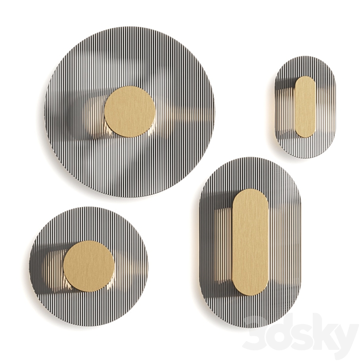 Baxter Button Wall Lamps 3DS Max Model - thumbnail 1