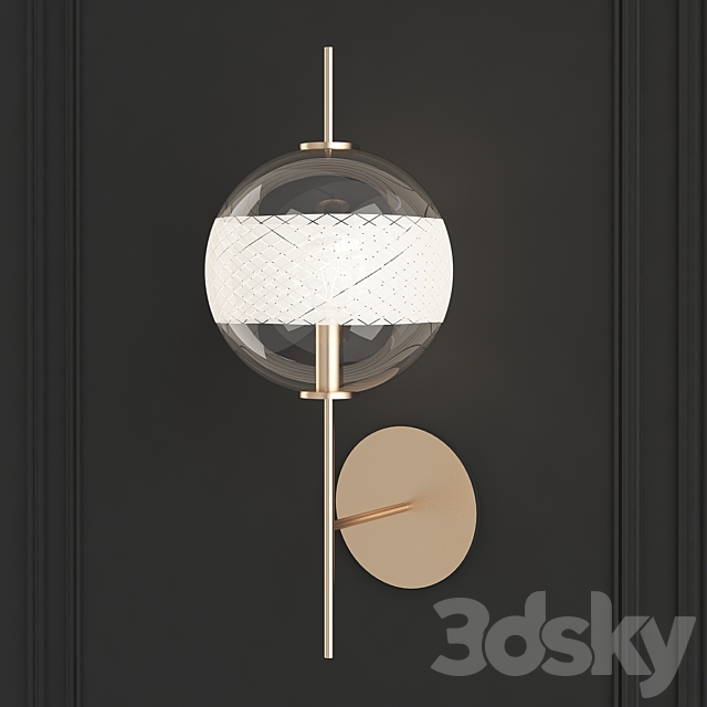 Bellacor Peloton Aged Brass One-Light LED Wall Sconce 3ds Max - thumbnail 1