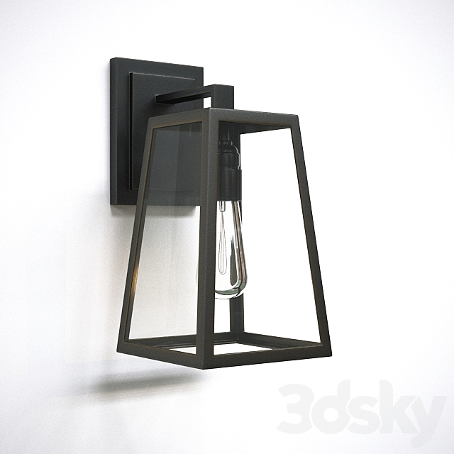 Black Frame Trapezoidal Hallway Wall Lighting 3ds Max - thumbnail 1