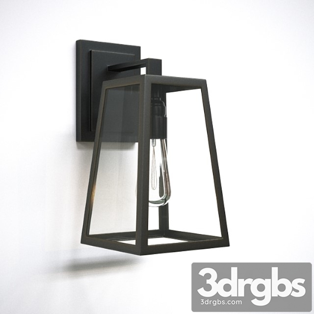 Black Frame Trapezoidal Hallway Wall Lighting 3dsmax Download - thumbnail 1