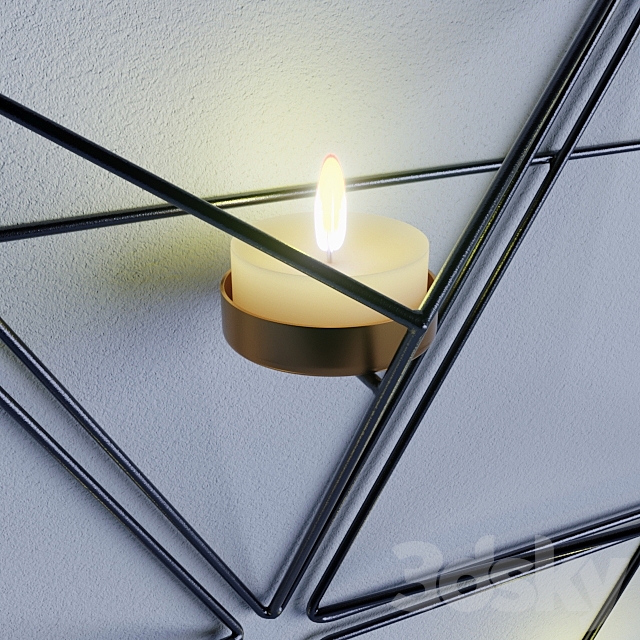 Black Metal Triangle Sconce 3DSMax File - thumbnail 2