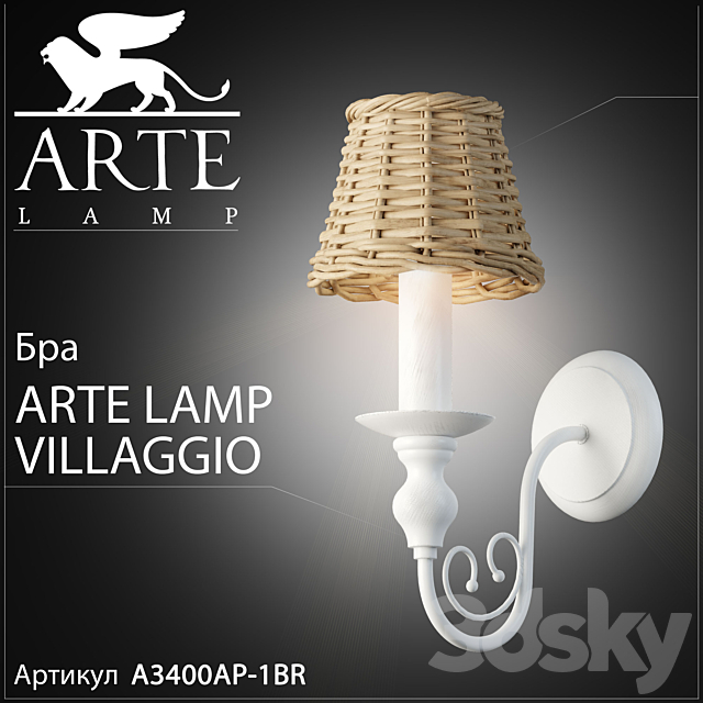 Bra arte lamp villaggio A3400AP-1BR 3DSMax File - thumbnail 1