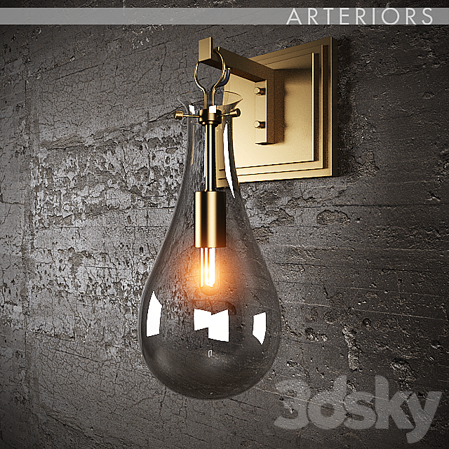 Bra Arteriors Sabine Sconce antique Brass 3DSMax File - thumbnail 1