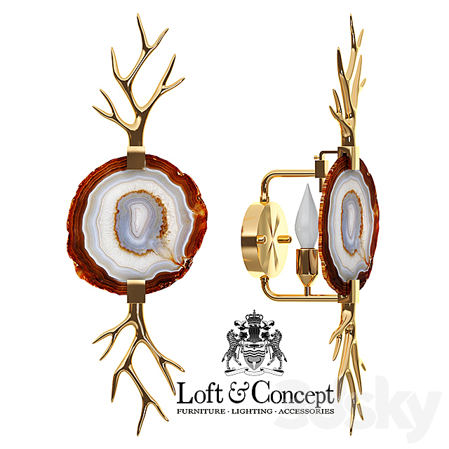 Bra Branch Agate Sconce emporium home 3ds Max - thumbnail 1