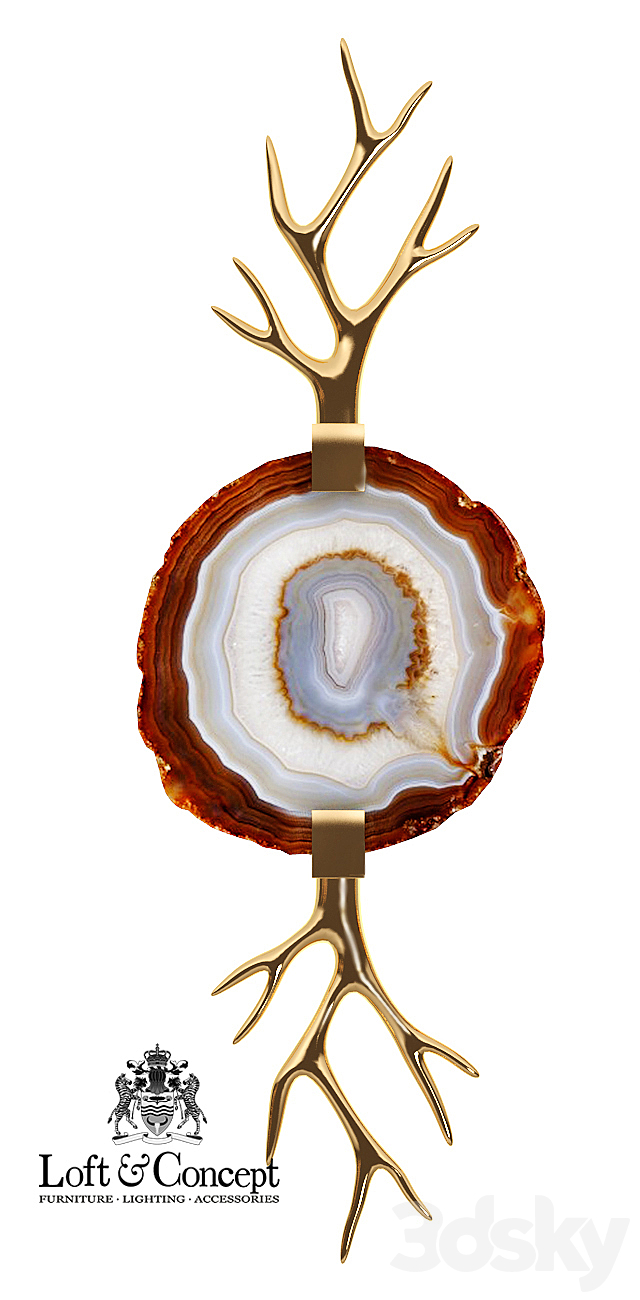 Bra Branch Agate Sconce emporium home 3ds Max - thumbnail 2