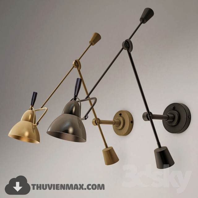 Bra counterpoise swing-arm wall sconce Restoration Hardware 3DS Max - thumbnail 3