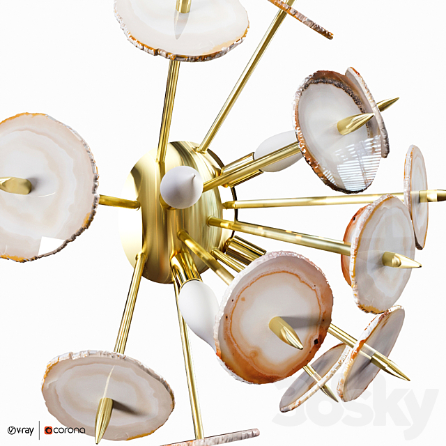 Bra Emporium Agate Burst Sconce Brass 3DS Max Model - thumbnail 4