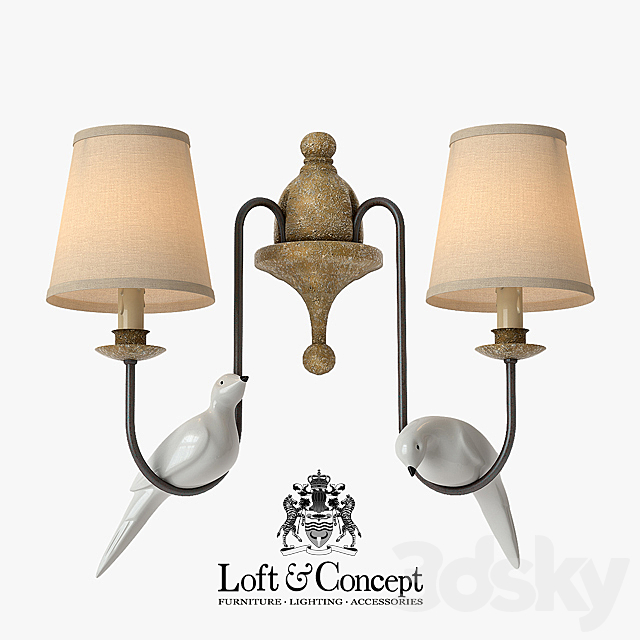 Bra Norman Bird Wall Lamp double 3DSMax File - thumbnail 1