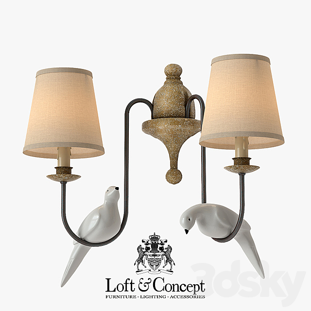 Bra Norman Bird Wall Lamp double 3DSMax File - thumbnail 2