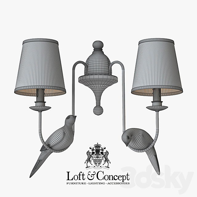 Bra Norman Bird Wall Lamp double 3DSMax File - thumbnail 3