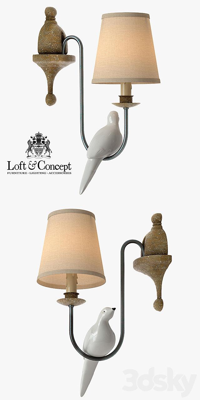 Bra Norman Bird Wall Lamp one 3DSMax File - thumbnail 2