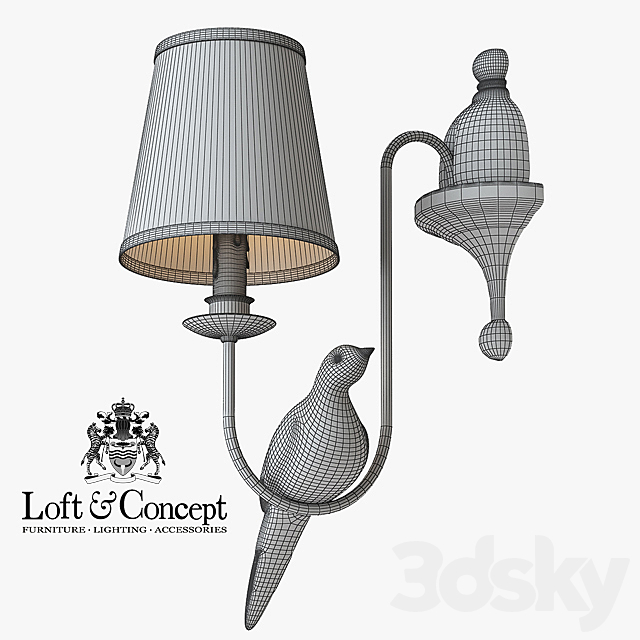 Bra Norman Bird Wall Lamp one 3DSMax File - thumbnail 3