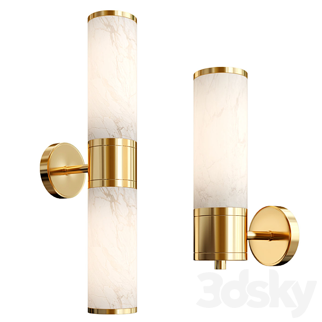 Brass Marble Wall Lamp 3ds Max - thumbnail 1